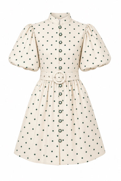 Kleid "gldCECILIA" mit Polka-Dots in creme