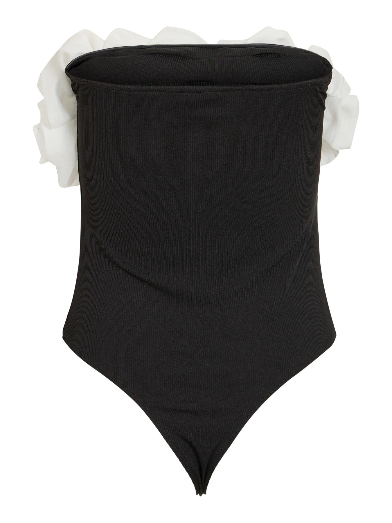 Body mit Rüschen "gldTOVE" in schwarz und weiß