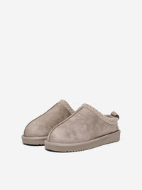 Kuschelhausschuhe "gldSTELLA" mit Teddyfell in Taupe Gray