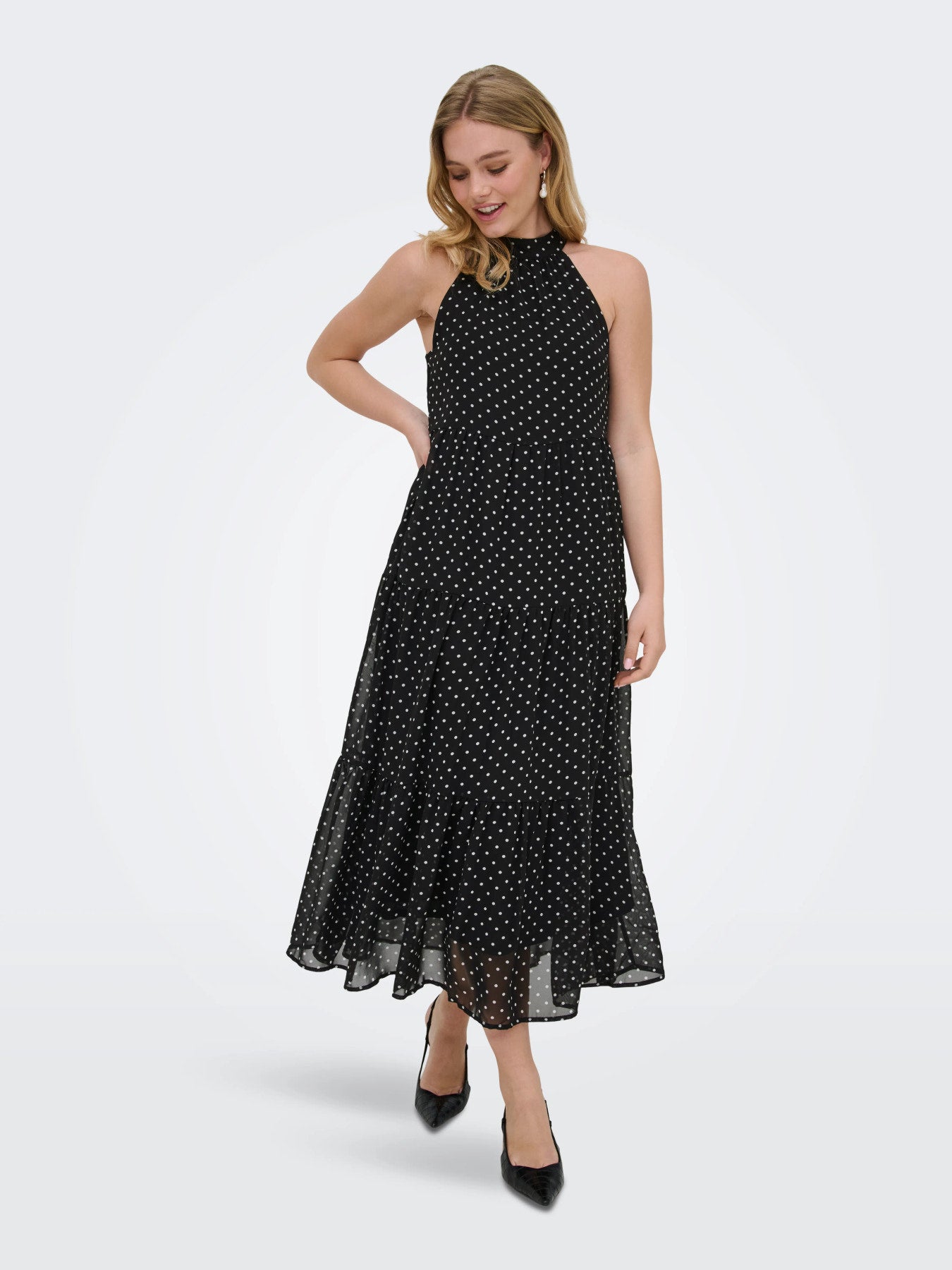 Midikleid mit Polka Dots "gldPETRA" in schwarz