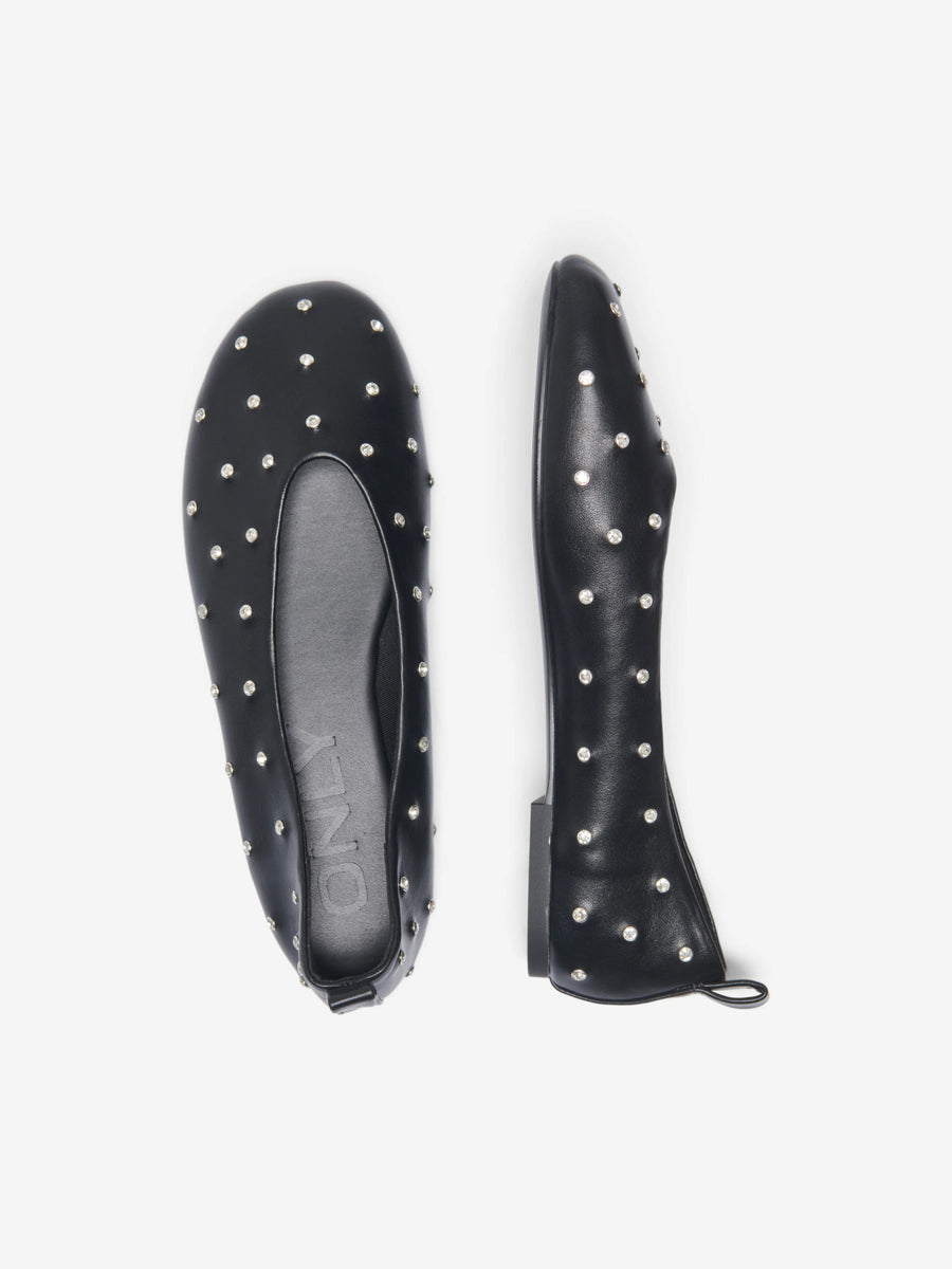 Ballerinas "gldADRIANA" mit silbernen Ziersteinen