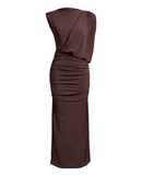Maxi Dress "gldDELLIE" in Seal Brown
