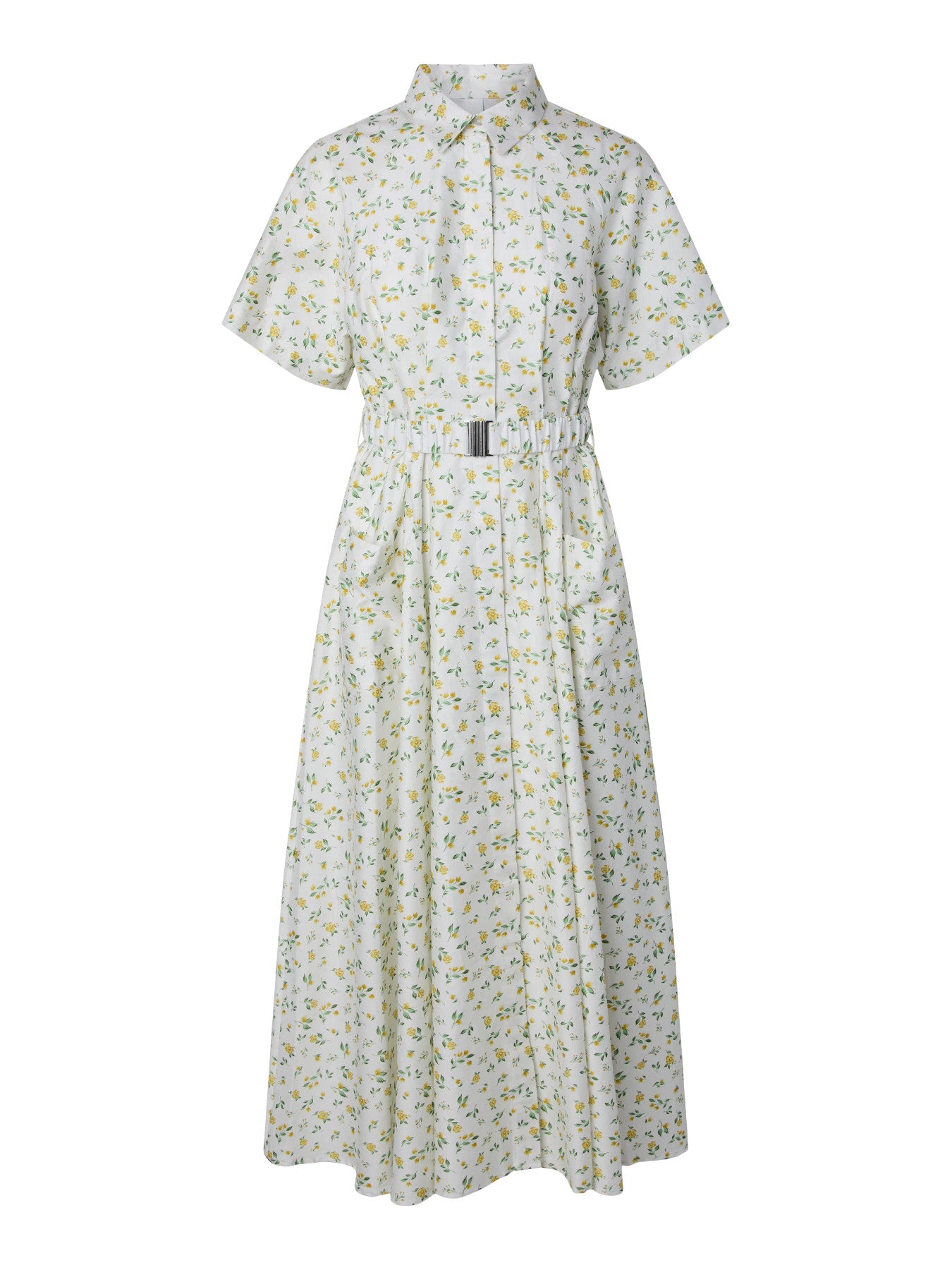Langes Kleid "gldSALSY" in White Citrona mit Blumenprint