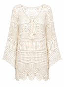 Kurzes Häkelkleid "gldFLORENCE" in beige