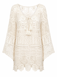 Kurzes Häkelkleid "gldFLORENCE" in beige