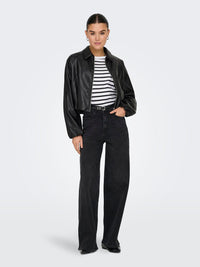 Jacke "gldSARAMY" aus veganem Leder in Black