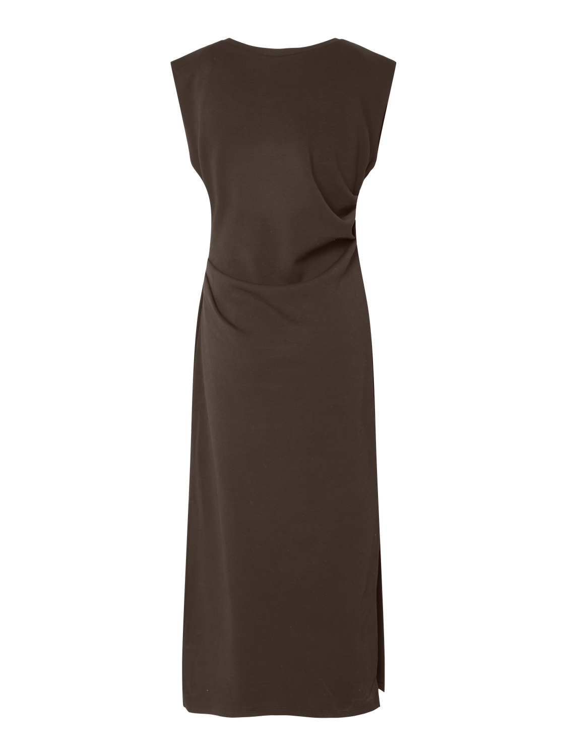 Kleid "gldPINA" in Schokobraun mit Schulterpolstern