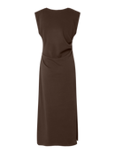 Kleid "gldPINA" in Schokobraun mit Schulterpolstern