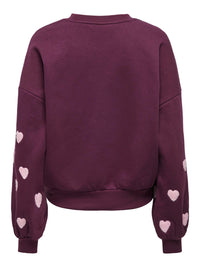 Sweatshirt mit Herzen "gldMACY" in Feige