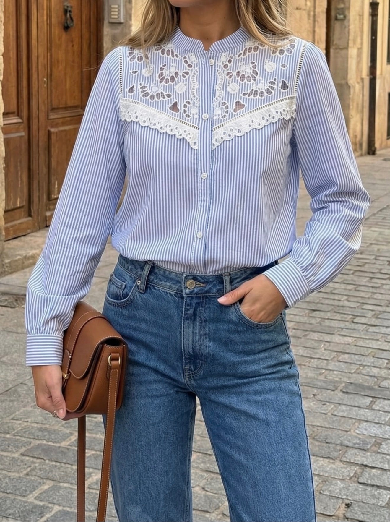 Bluse "gldMILENA" mit Spitzendetails