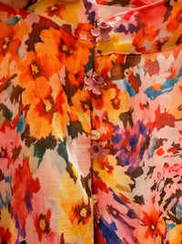 Blümchen-Maxi-Kleid "gldLUCREZIA" mit Puffärmeln