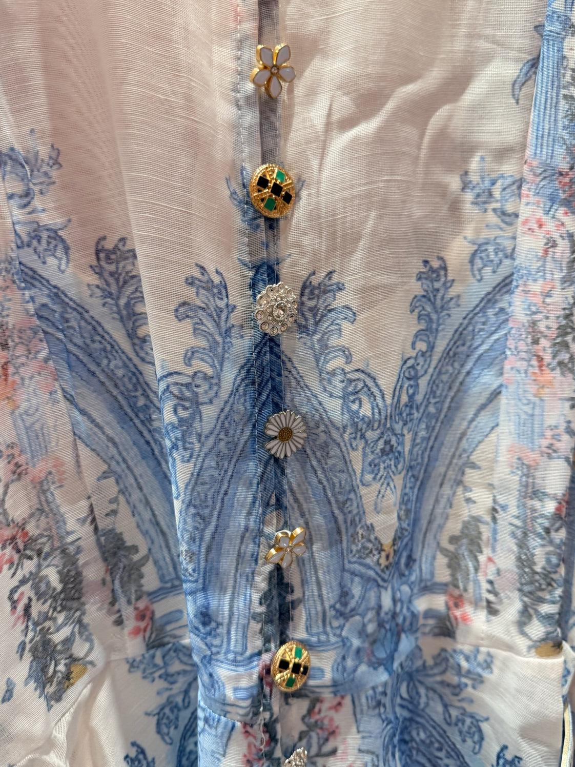 Romantisches Kleid "gldELEONORA" mit Puffärmeln in blau