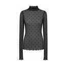 Punkteshirt "gldCELESTE" aus transparentem Mesh in schwarz