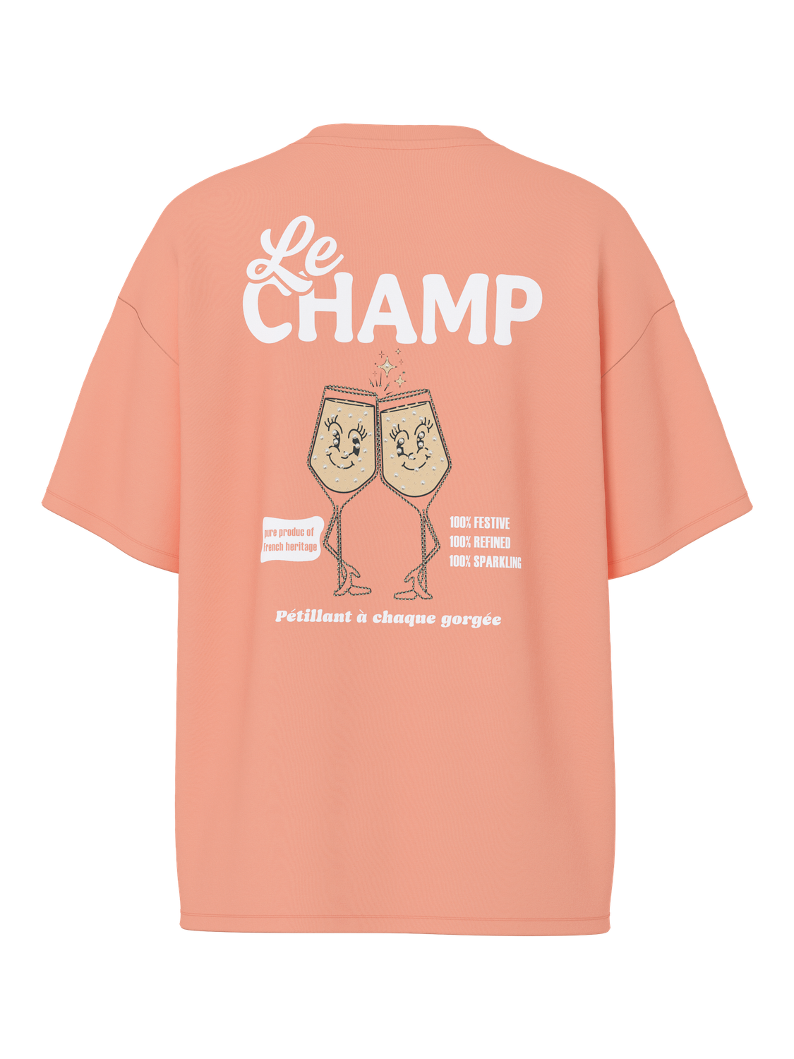 Champagne-T-Shirt "gldGRINK" in Peach Pink