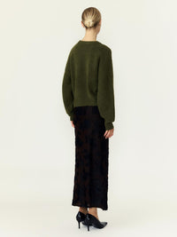 Kuscheliger Pullover "gldJOHI" in Tannengrün mit Alpaka