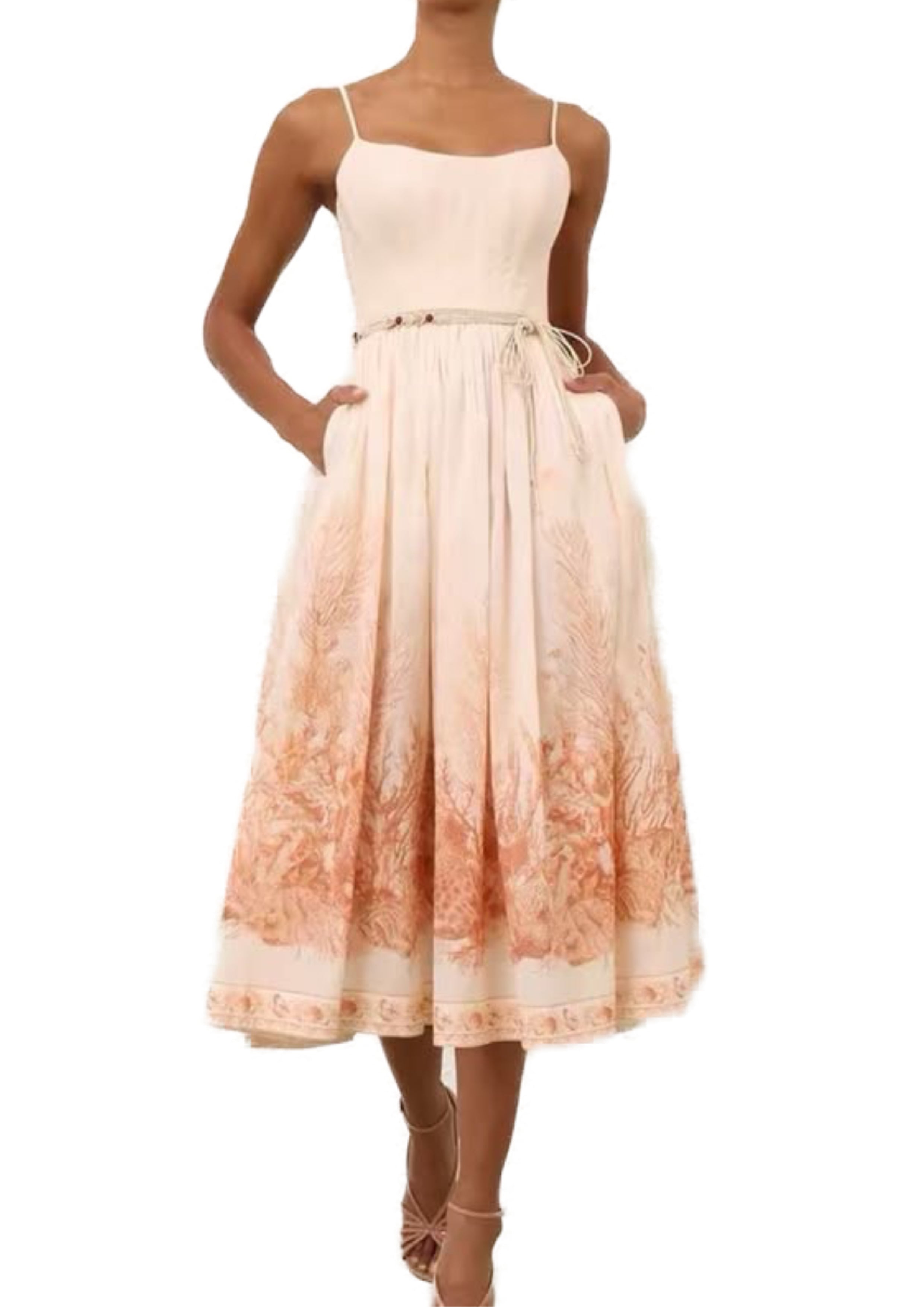 Träger-Midikleid "gldNOEMI" in creme