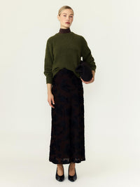 Kuscheliger Pullover "gldJOHI" in Tannengrün mit Alpaka