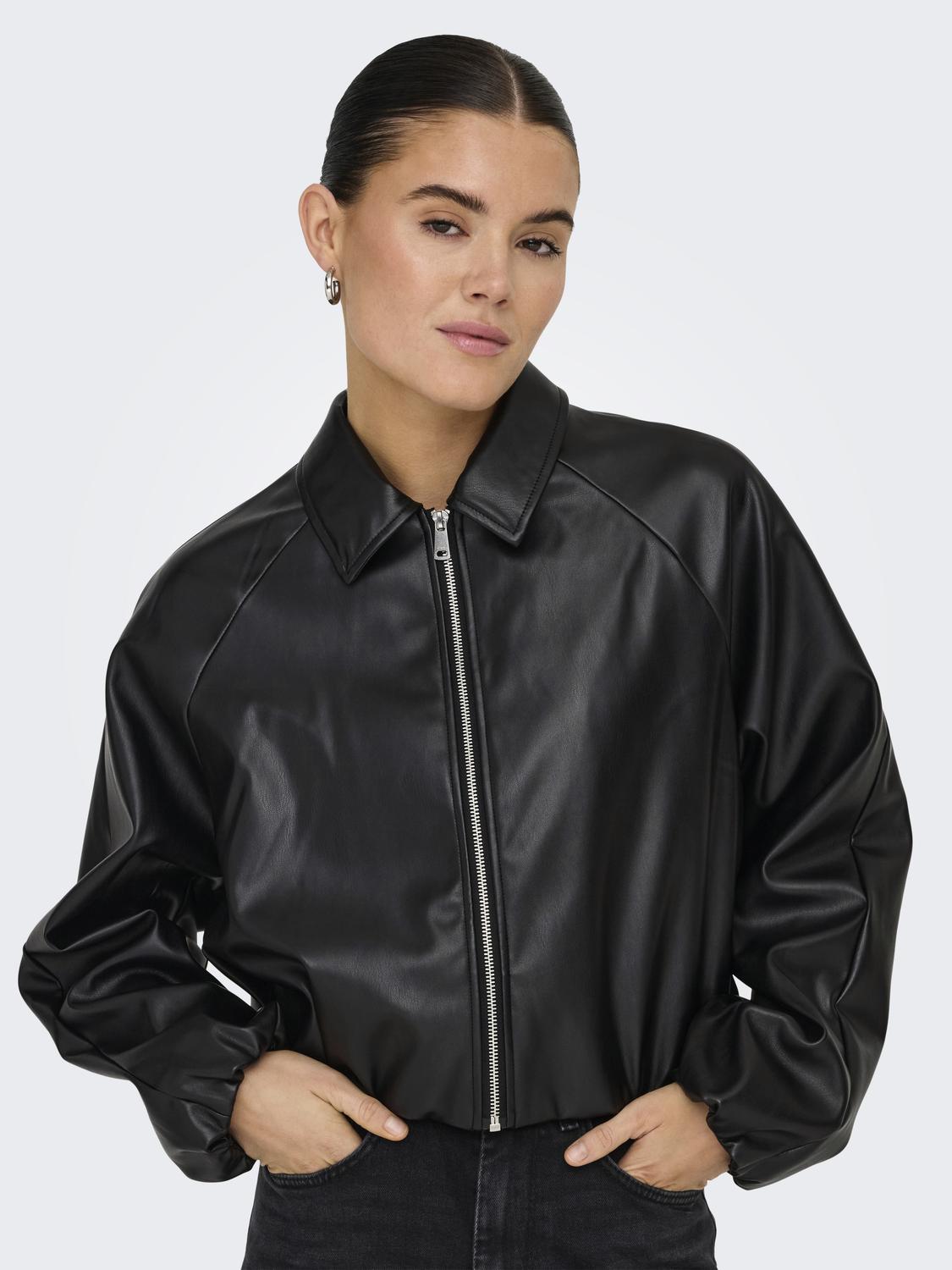 Jacke "gldSARAMY" aus veganem Leder in Black