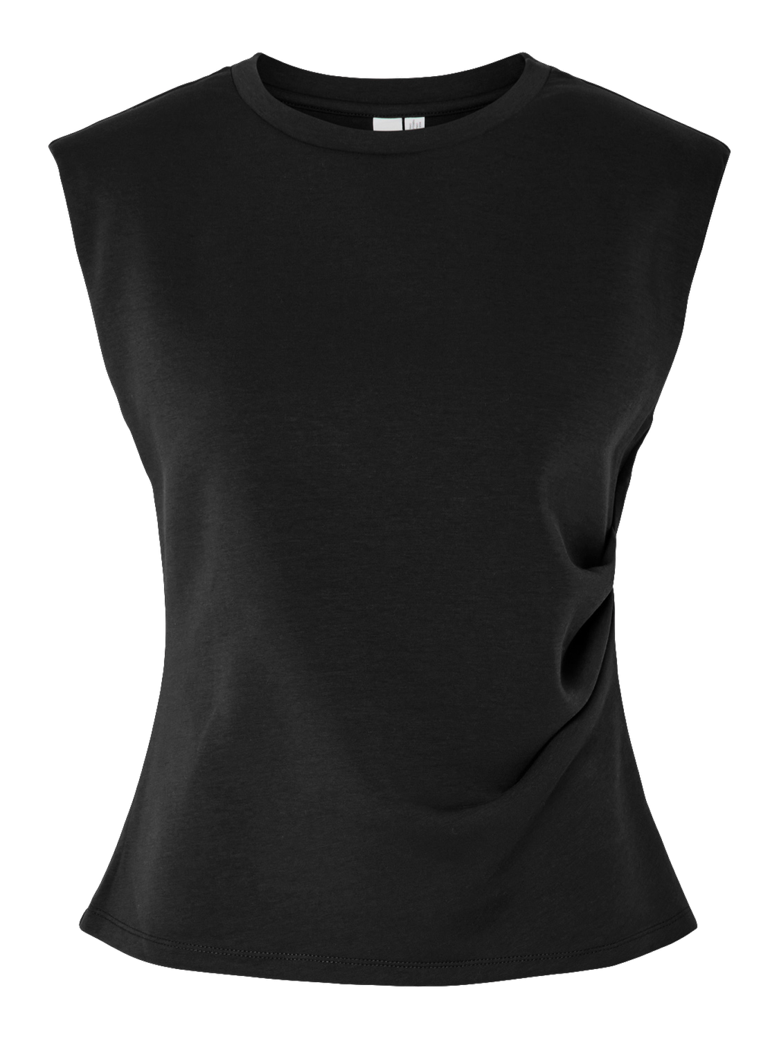 Top "gldPINA" in Black mit Schulterpolstern