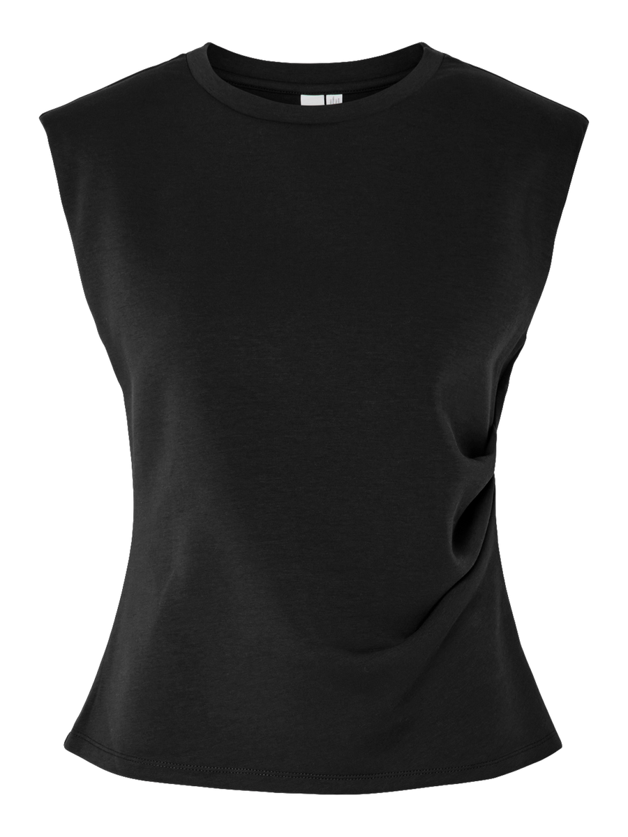 Top "gldPINA" in Black mit Schulterpolstern