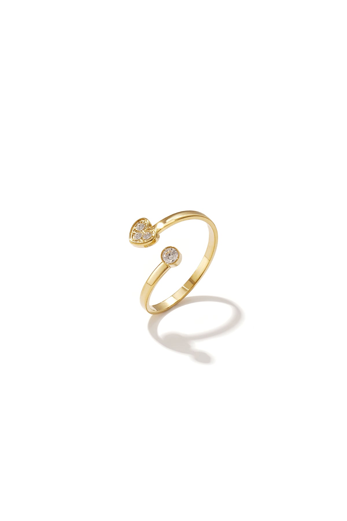 Verstellbarer Herz-Ring „gldLUCIANA“ in Gold