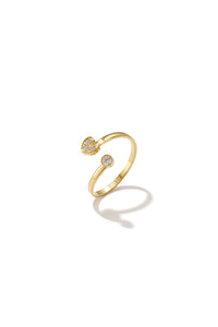 Verstellbarer Herz-Ring „gldLUCIANA“ in Gold