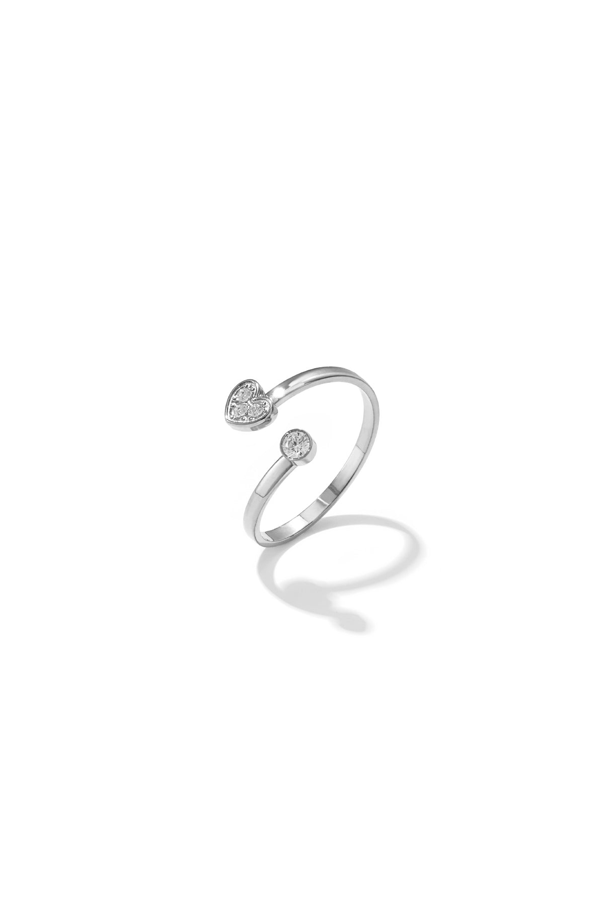 Verstellbarer Herz-Ring „gldLUCIANA“ in Silber