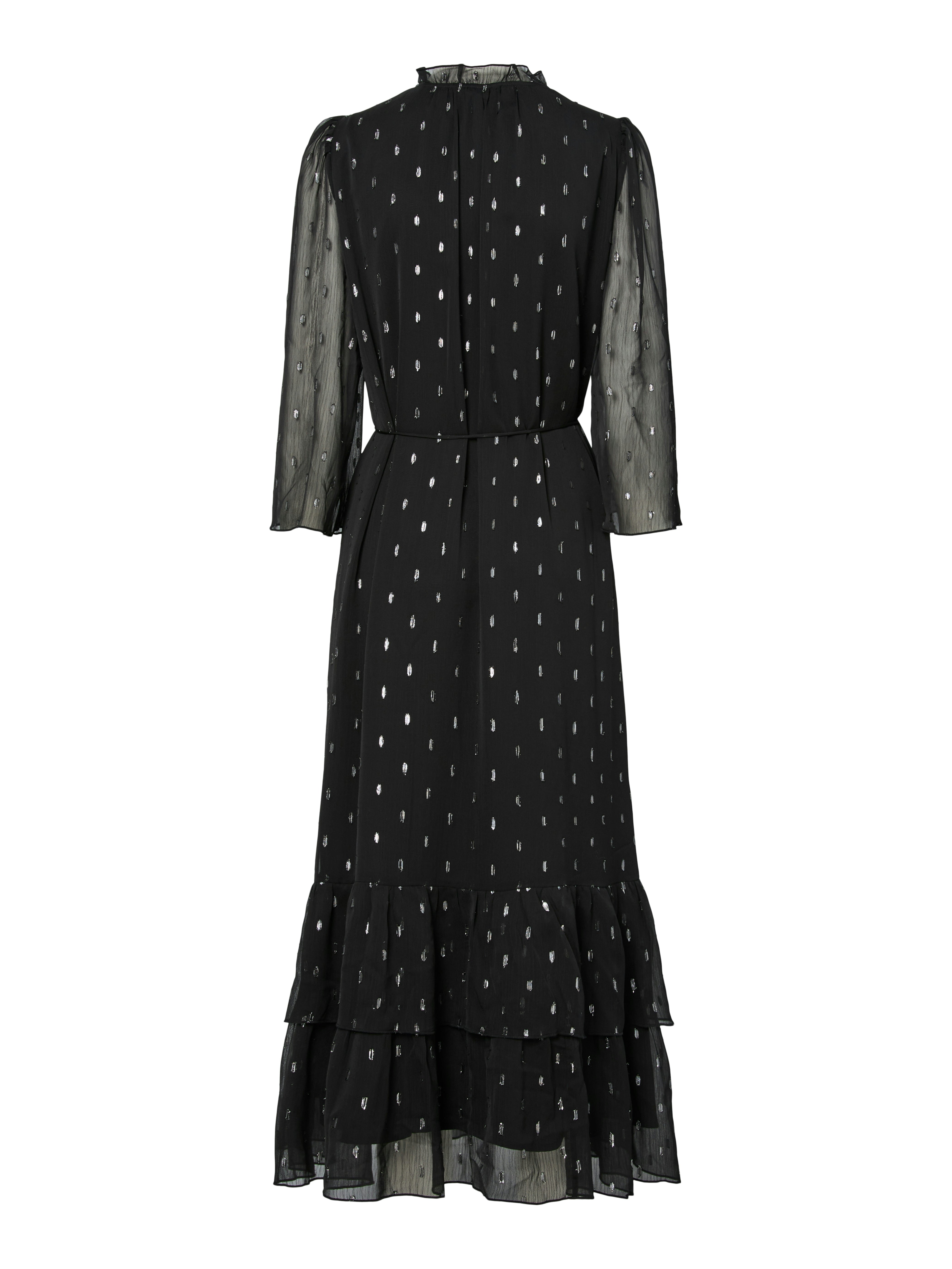 Gepunktetes langes Kleid "gldMENA" in schwarz