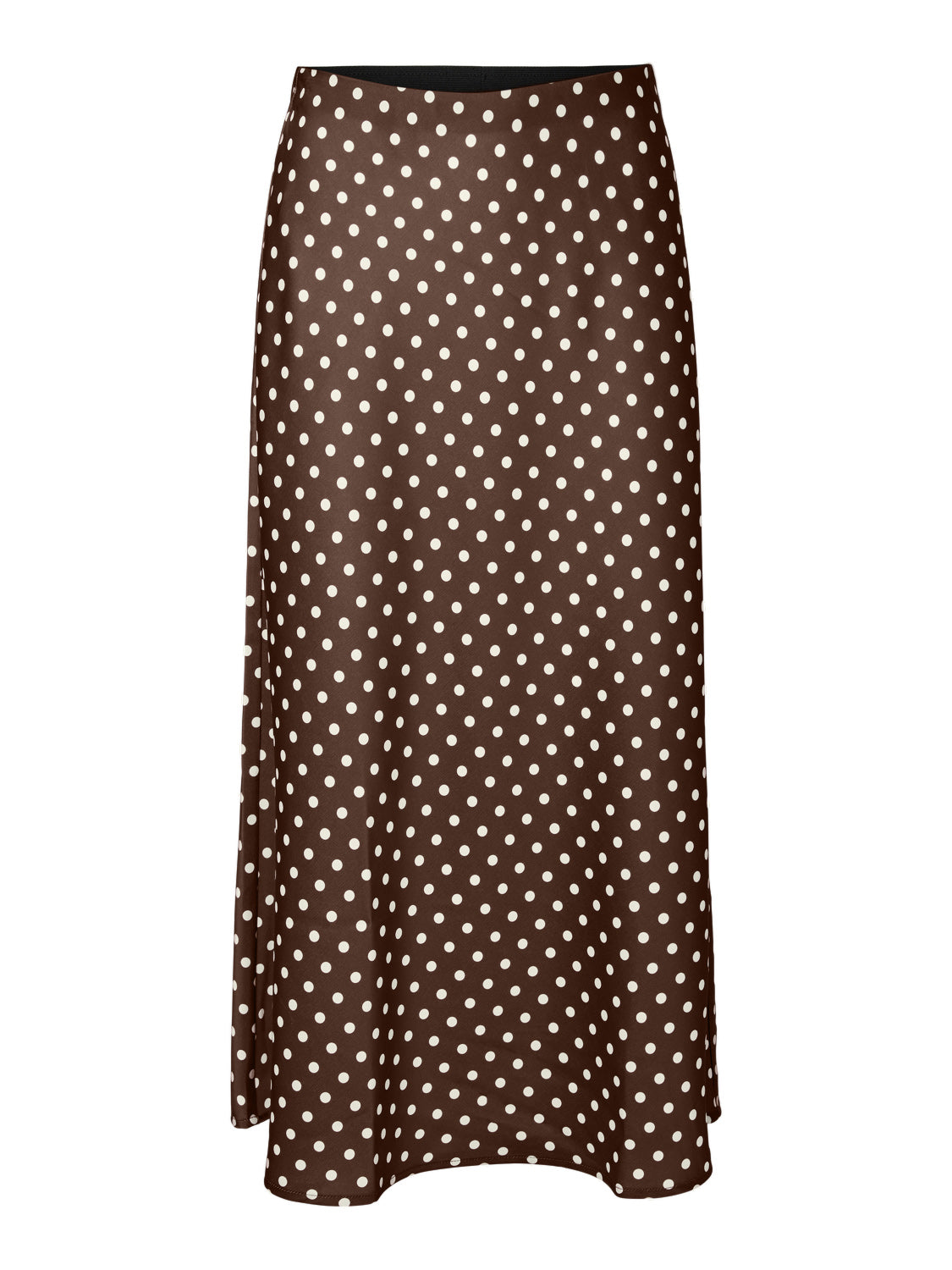 Brauner Midirock "gldPELLA" mit hellen Punkten