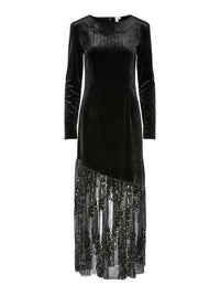 Langes Kleid "gldTERA" mit Paillettensaum
