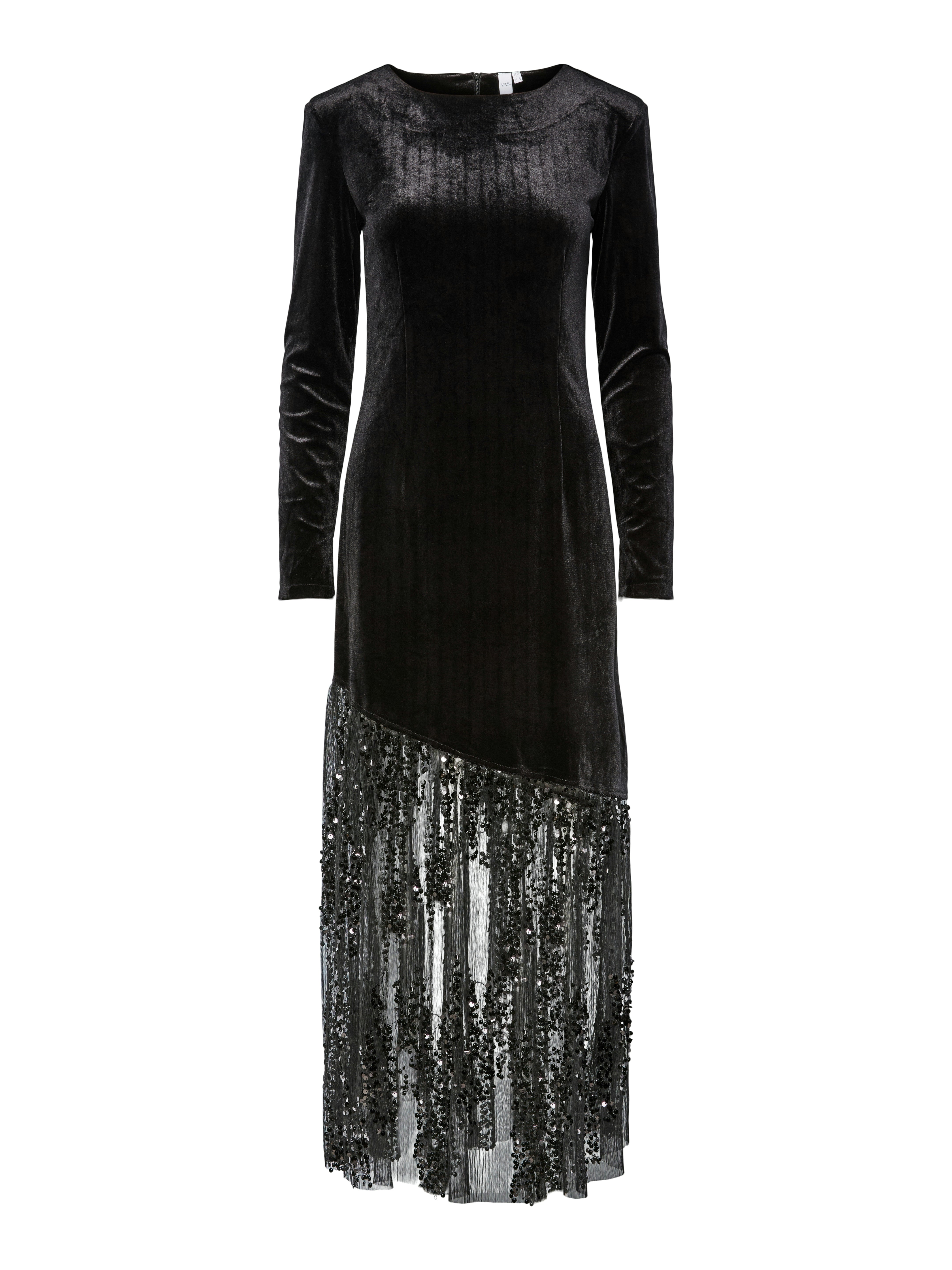 Langes Kleid "gldTERA" mit Paillettensaum