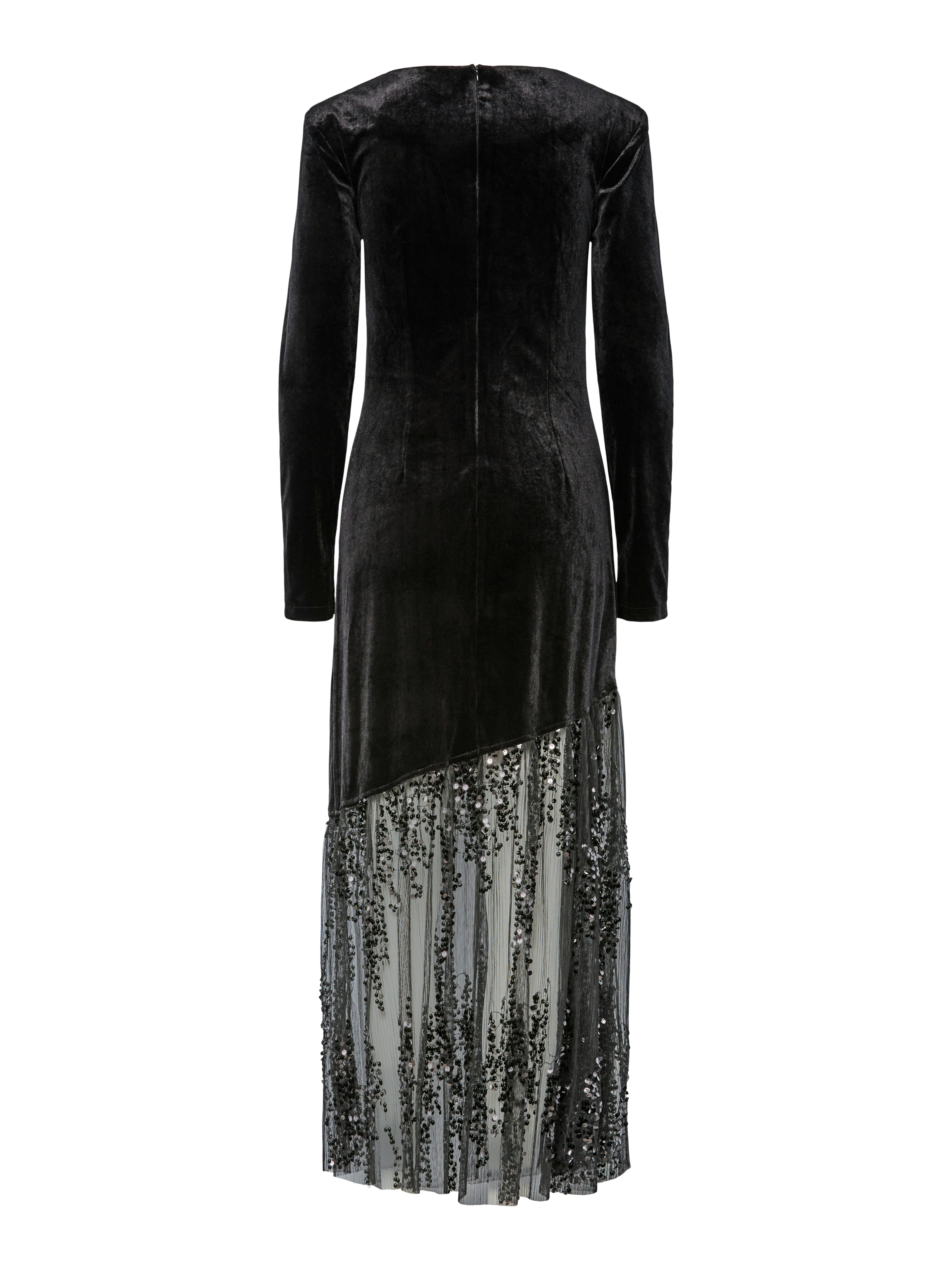 Langes Kleid "gldTERA" mit Paillettensaum