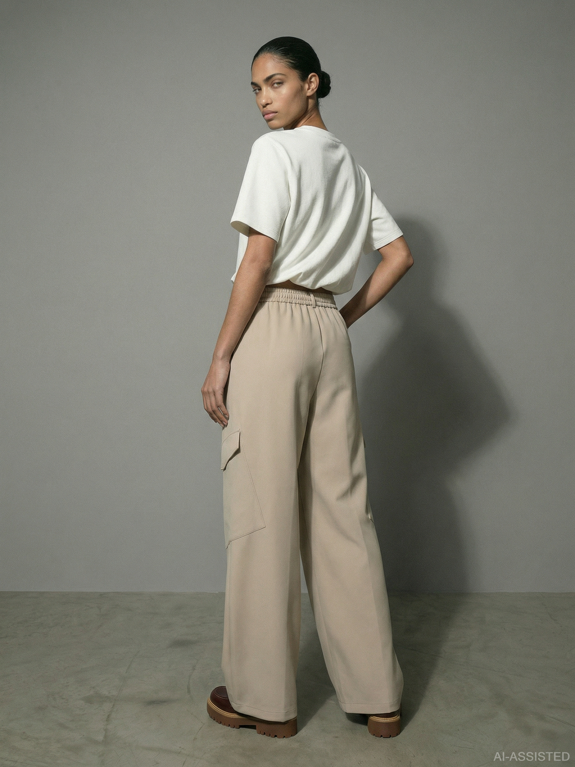 Cropped-Top "gldINA" in Cloud Dancer