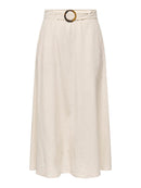 Leinen-Midirock "gldMILAN" in Oatmeal