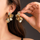 Blumenohrringe "gldELIN" in silber und gold