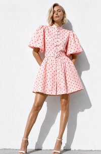 Kleid "gldCECILIA" mit Polka-Dots in rosa