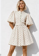 Kleid "gldCECILIA" mit Polka-Dots in creme