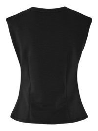 Top "gldPINA" in Black mit Schulterpolstern