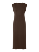 Kleid "gldPINA" in Schokobraun mit Schulterpolstern