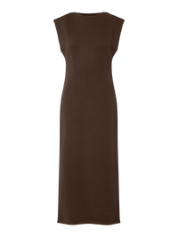 Kleid "gldPINA" in Schokobraun mit Schulterpolstern