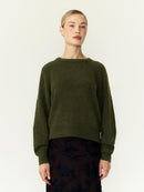 Kuscheliger Pullover "gldJOHI" in Tannengrün mit Alpaka