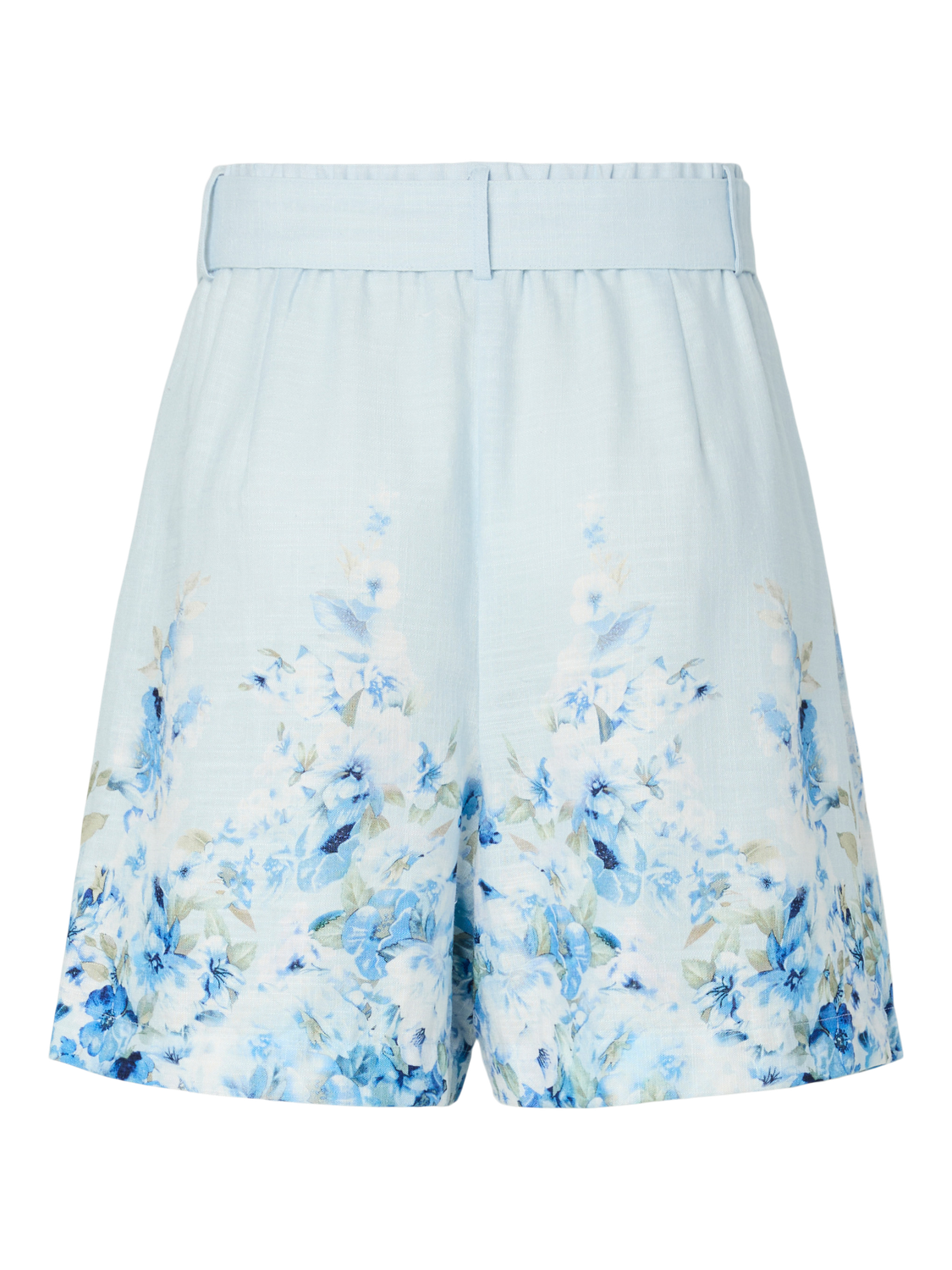 Florale Short mit Gürtel "gldCLEO" in blau/weiß