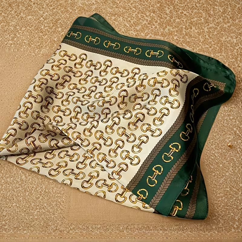 Elegantes Halstuch "gldAUDREY" in grün und goldfarben