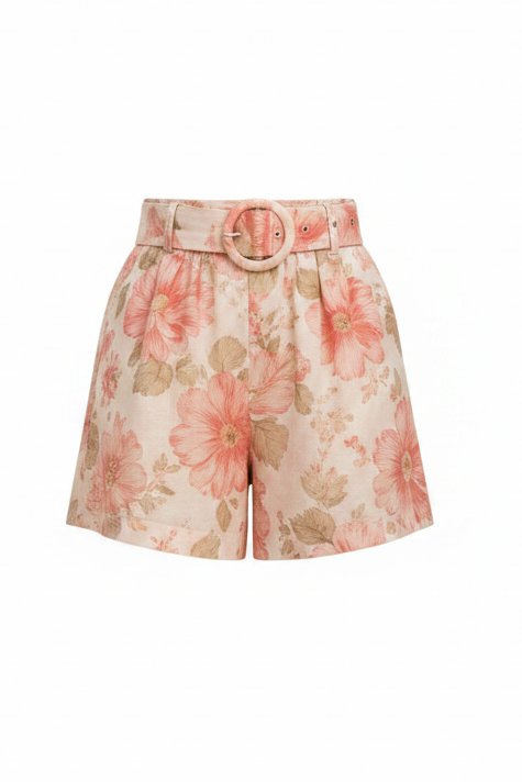 Shorts "gldFLORINDA" mit Blumenprint und Gürtel