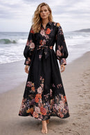 Maxikleid mit Blumenprint "gldROMEA" in schwarz