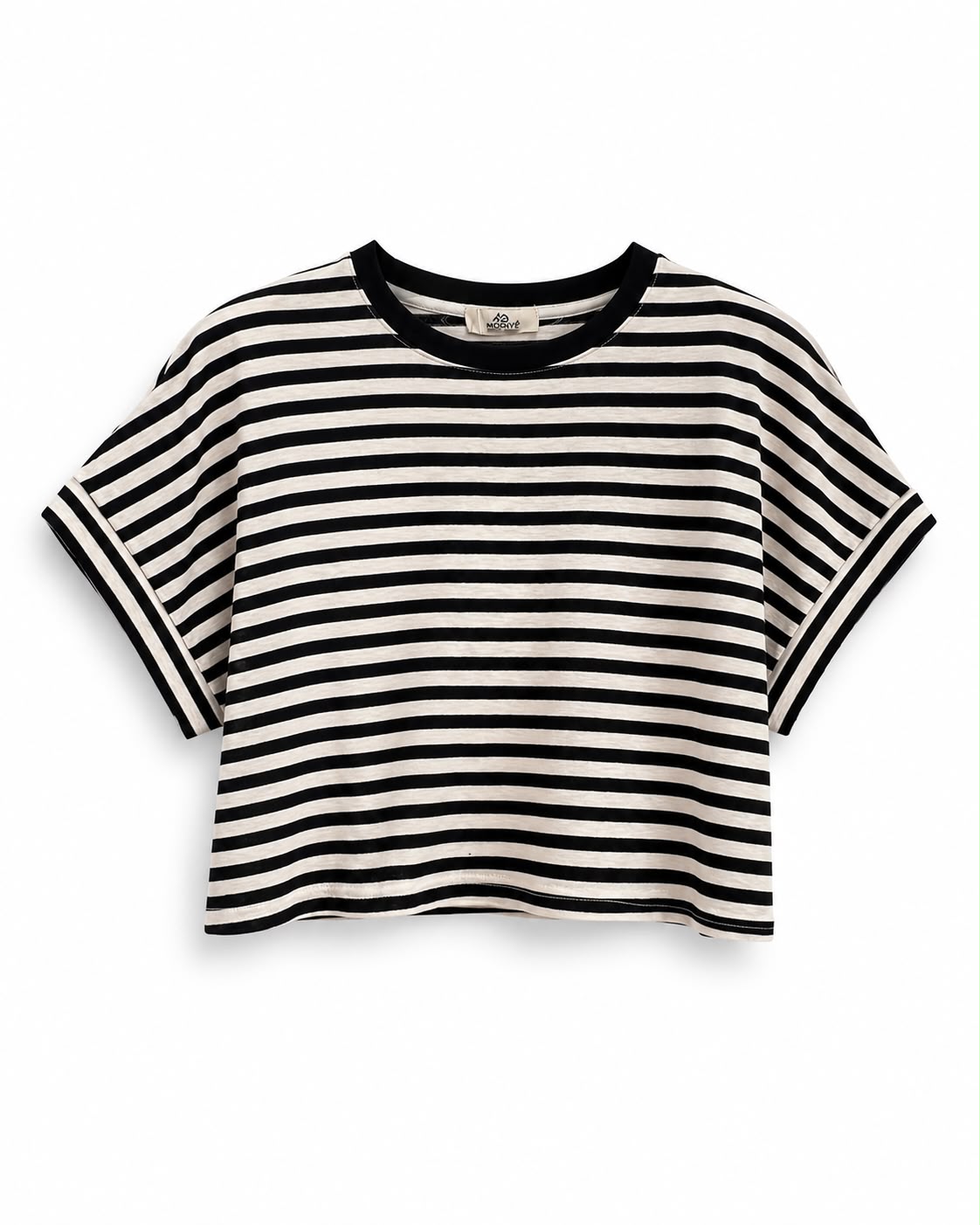 Cropped-Shirt mit Streifen "gldTIZIANA" in schwarz/weiß