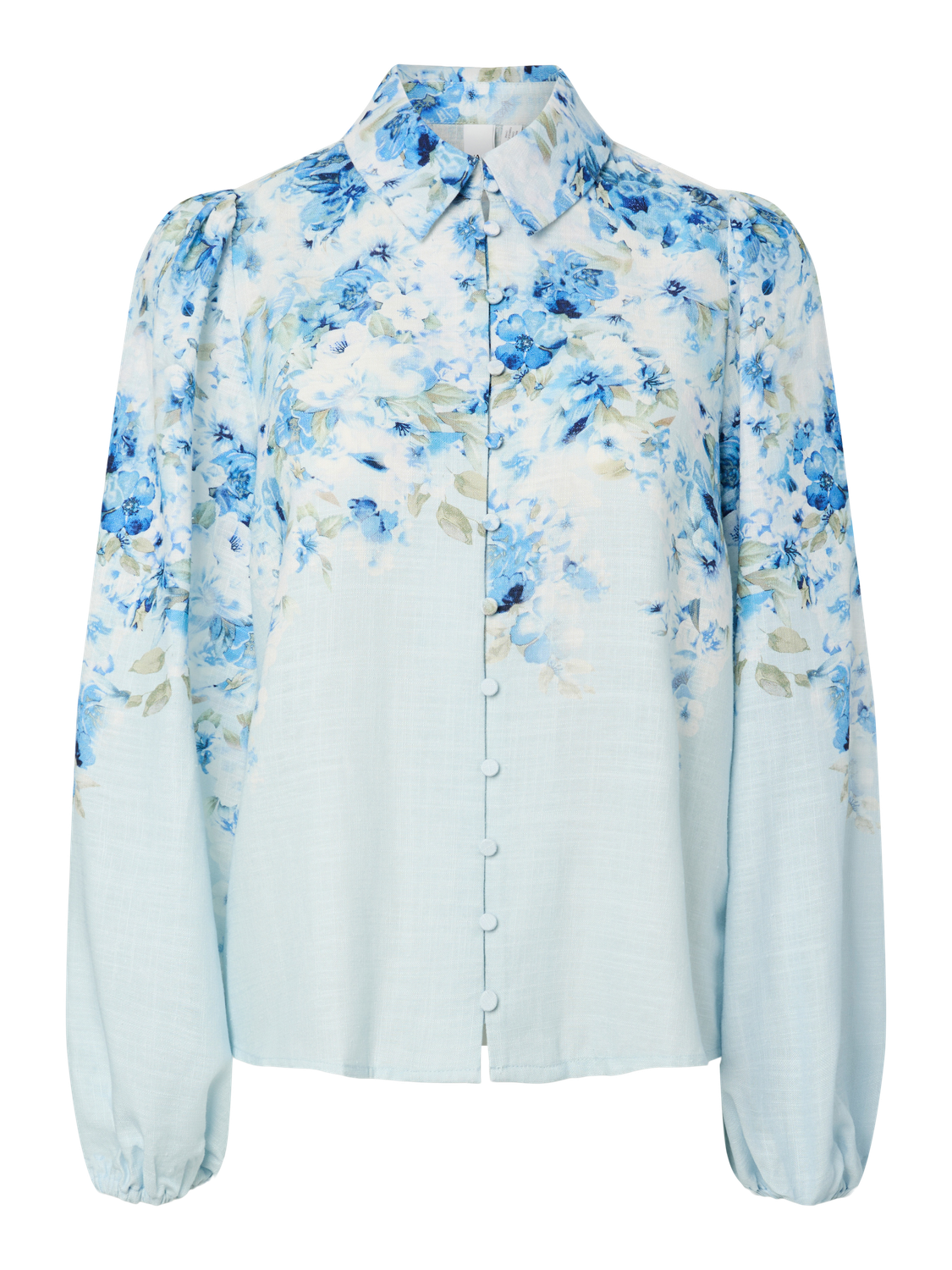 Florale Bluse "gldCLEO" in blau/weiß