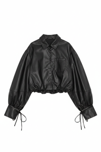 Kunstleder Blouson gldNATALIA in Schwarz