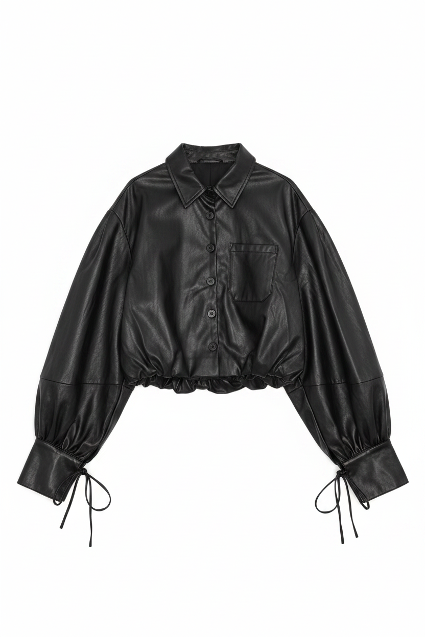 Kunstleder Blouson gldNATALIA in Schwarz