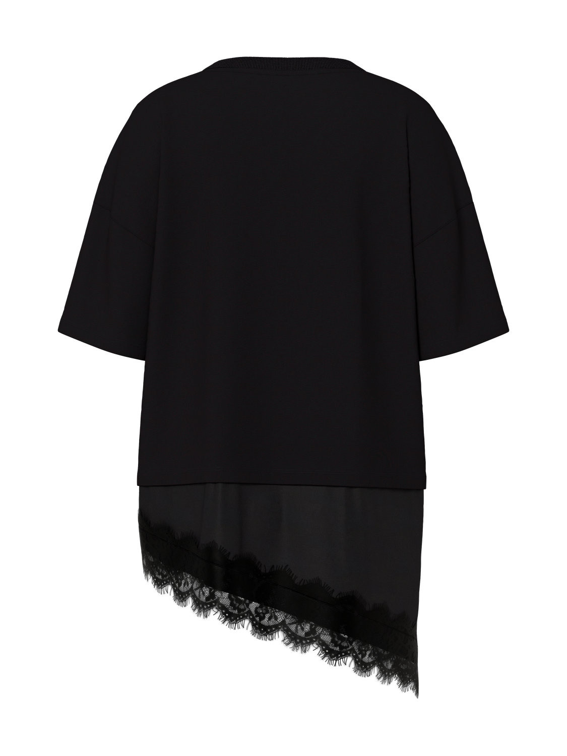 Langes Shirt "gldHELGA" mit Spitze in Black